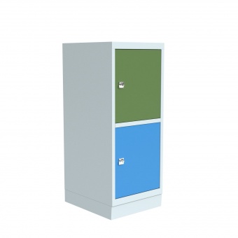 Schließfachschrank aus Stahl, 105 cm hoch, 37x50 cm (B/T), 2 Fächer, 1-spaltig, Schließfachschrank aus Stahl, 105 cm hoch, 37x50 cm (B/T), 2 Fächer, 1-spaltig,